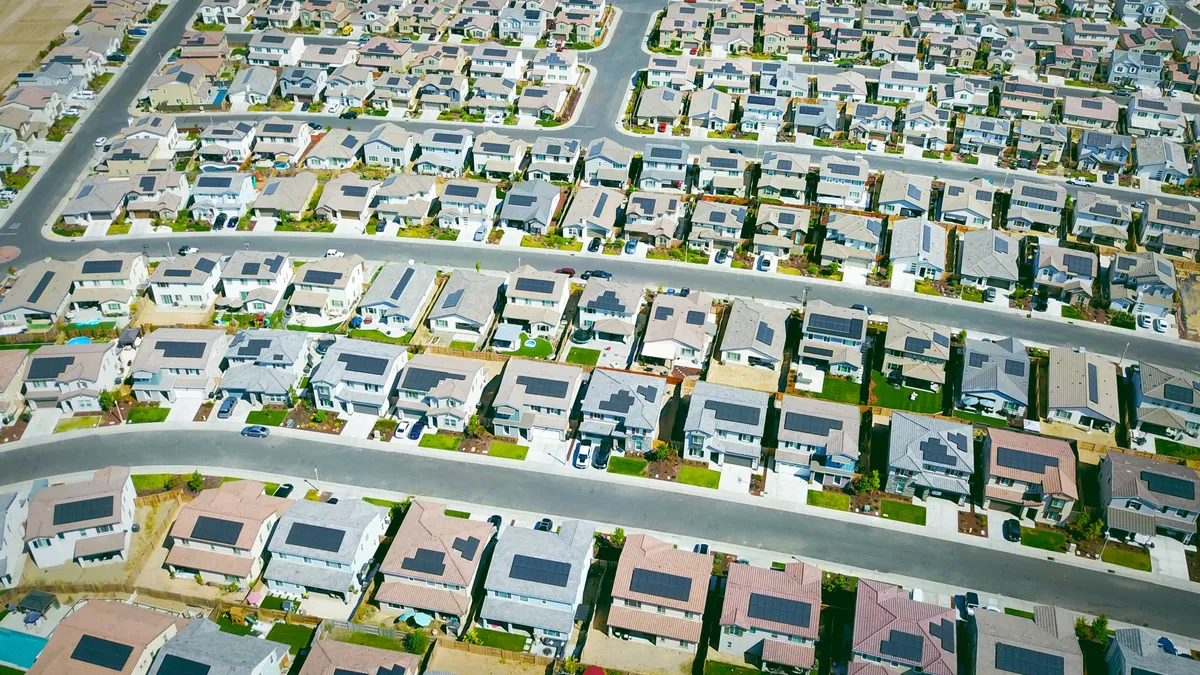 Aerial shot of a housing development in Northern California.