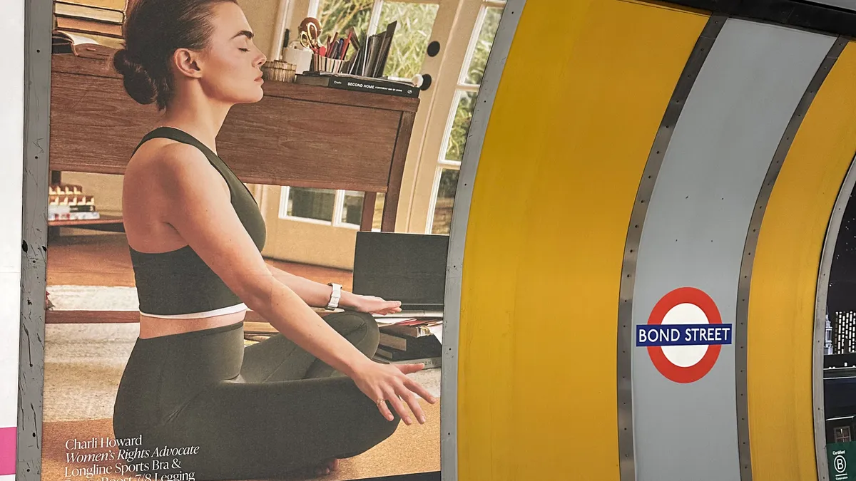 Spanx's brand campaign shown in a London tube station.