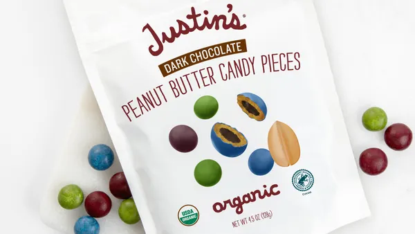 A bag of Justin's hard candies. The brand is owned by Hormel Foods.
