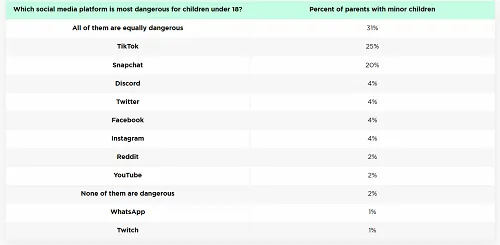 TikTok ban parents survey