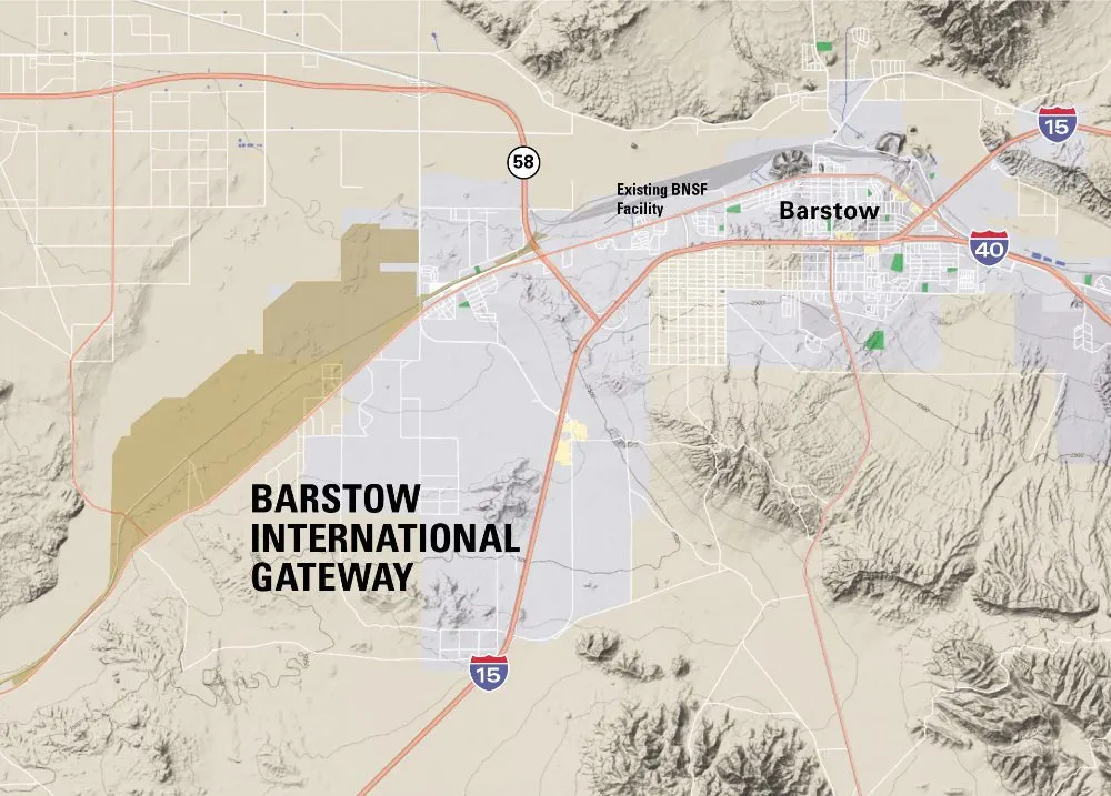 A Barstow project map from BNSF Railway.