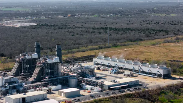 An aerial view of a power plant.