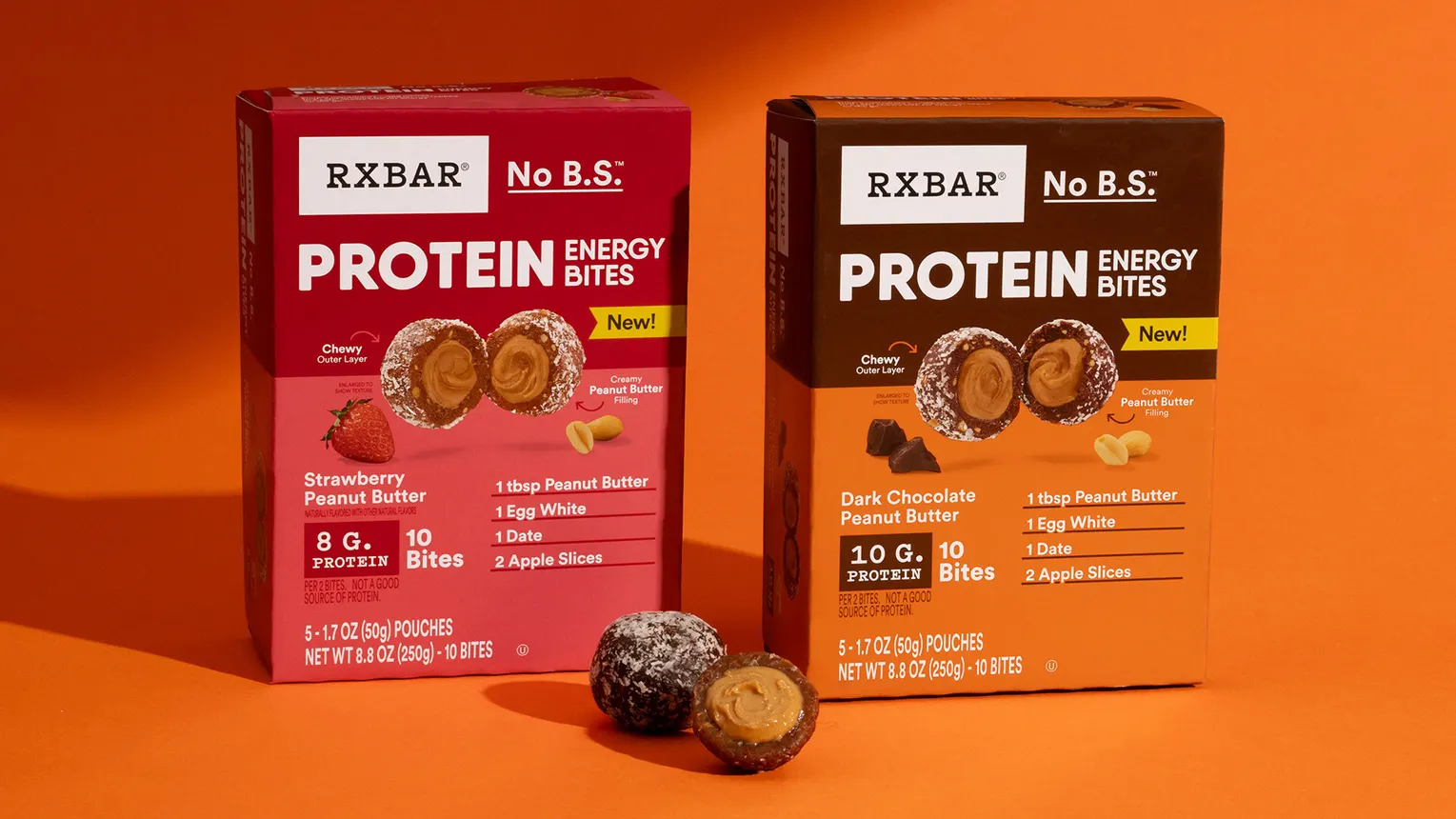 Boxes of RXBAR Protein Energy Bites