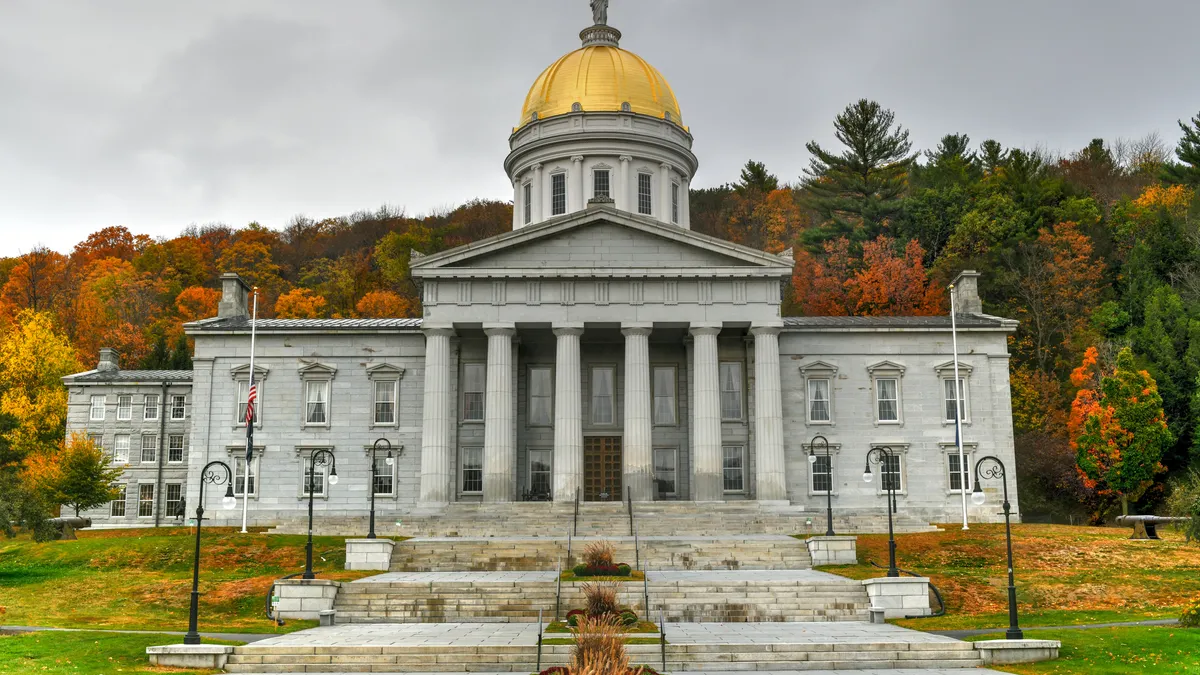 The state capitol building in Montpelier, Vermont.