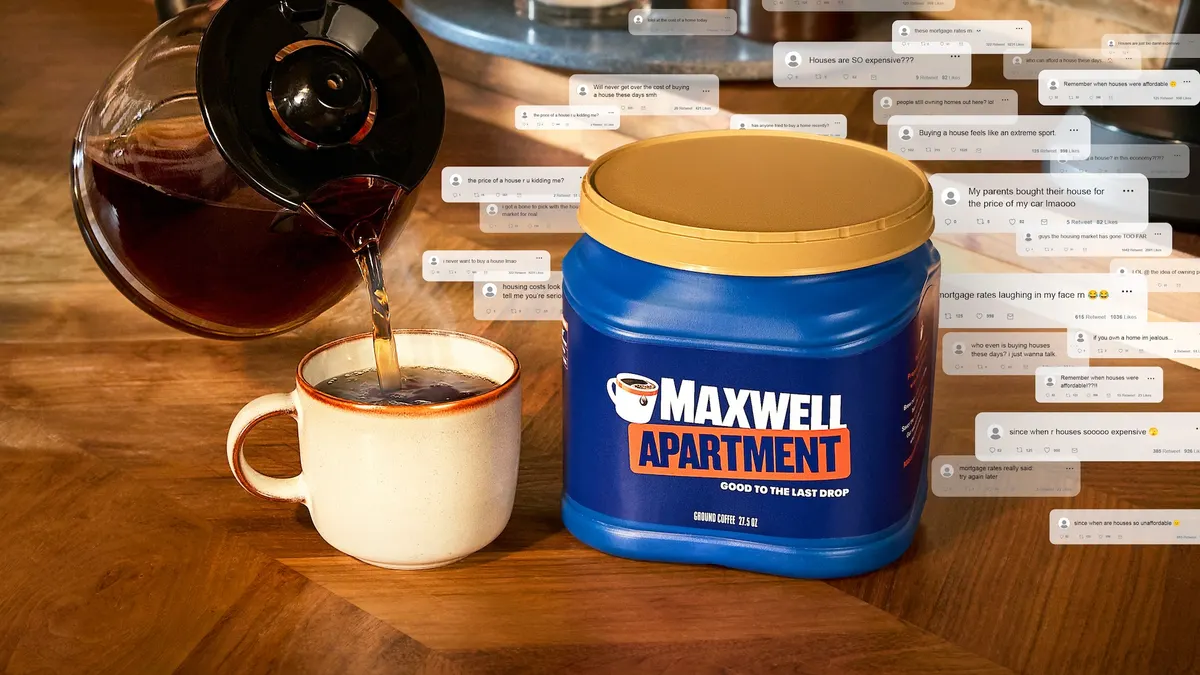 Maxwell House Apartment rebrand with social posts