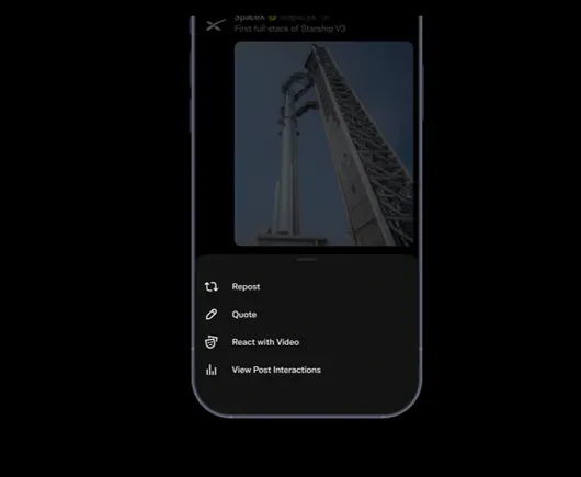 X introduces video reaction option for iOS