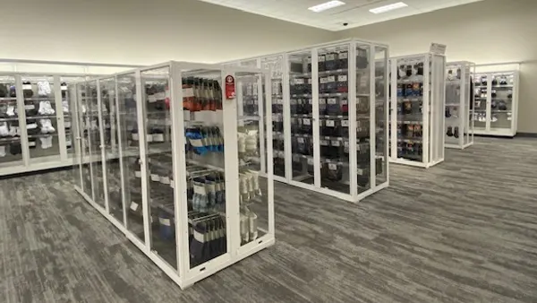Products locked up at a Target in Washington, D.C.