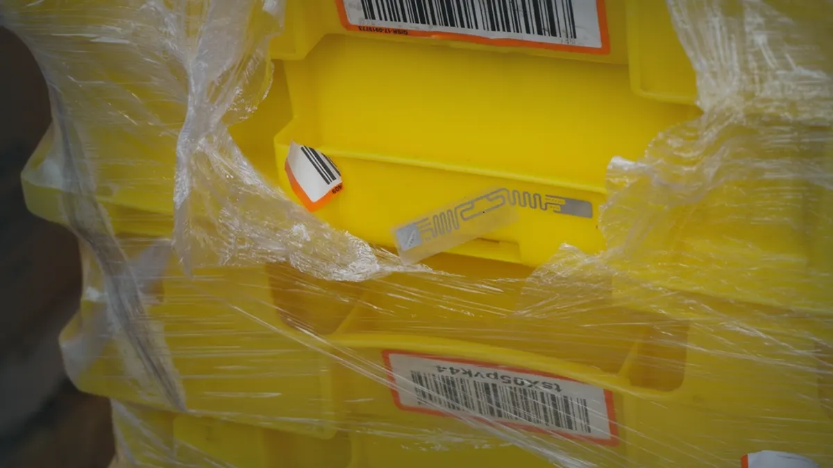Damaged packing crate