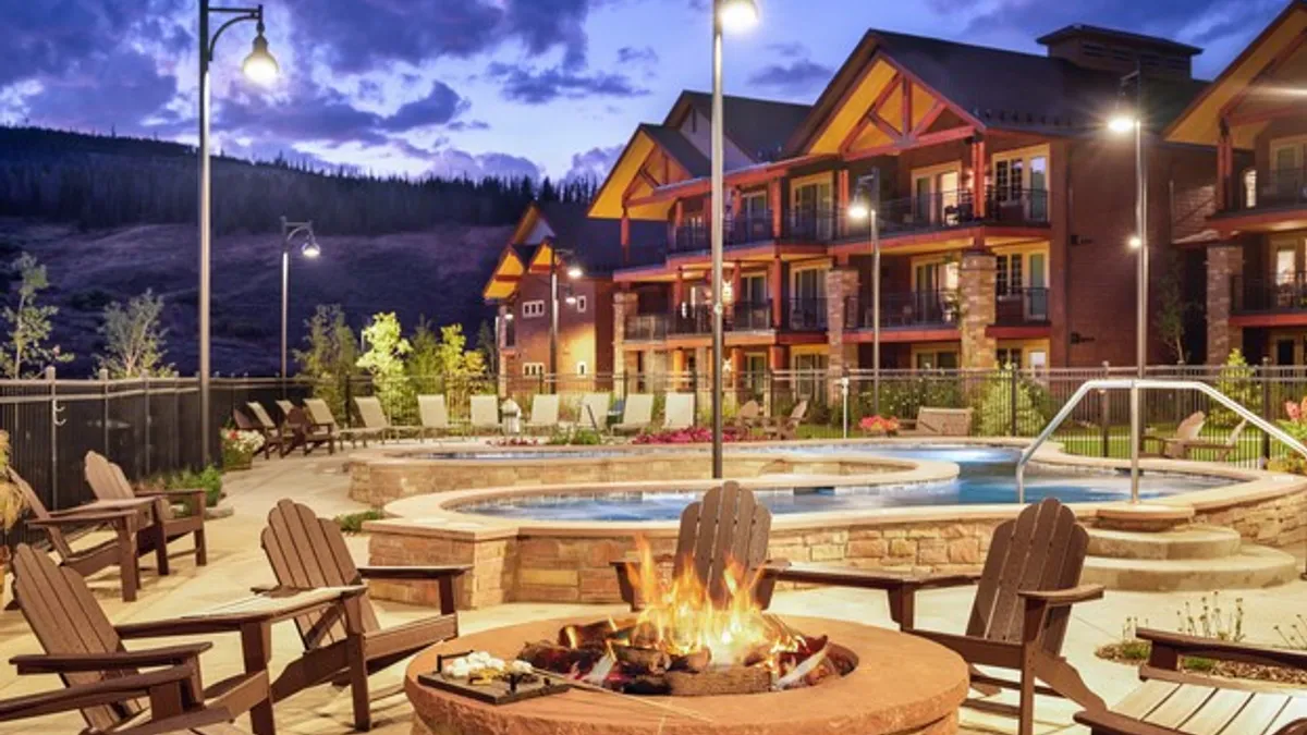 The exterior of the Hyatt Vacation Club at The Ranahan in Breckenridge, Colorado