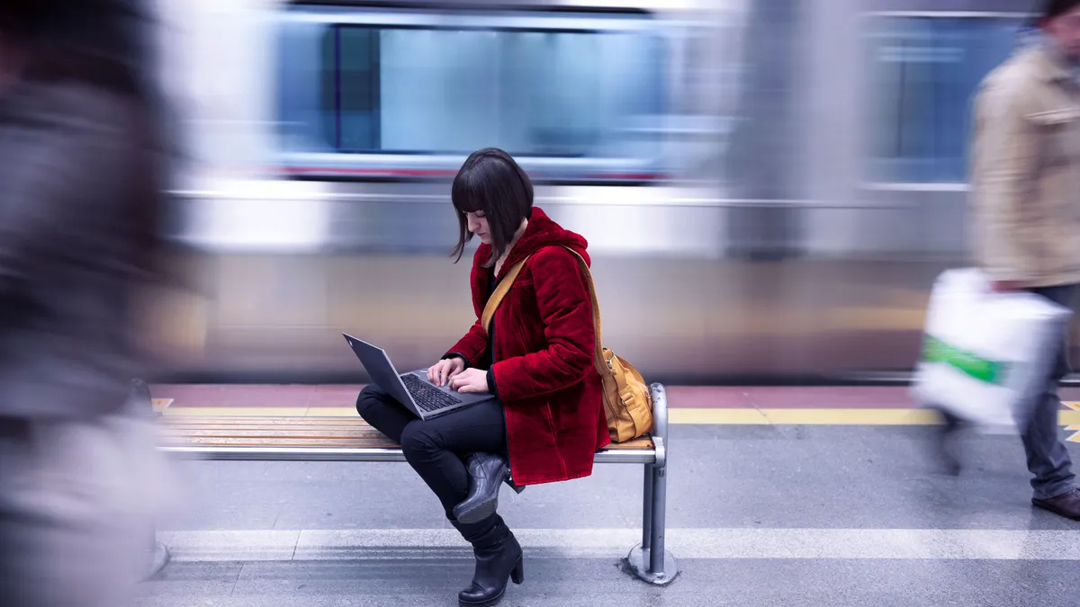 Person in subway station