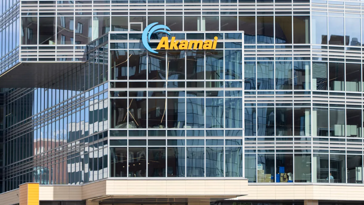 Exterior view of Akamai headquarters building in Cambridge, Massachusetts on June 29, 2022.