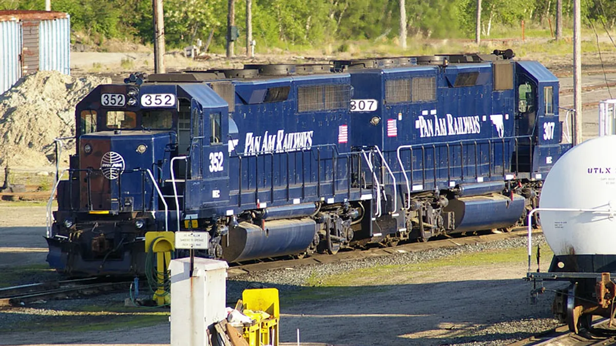 Pan Am Railways EMD GP40 locomotives at Rigby Yard in South Portland