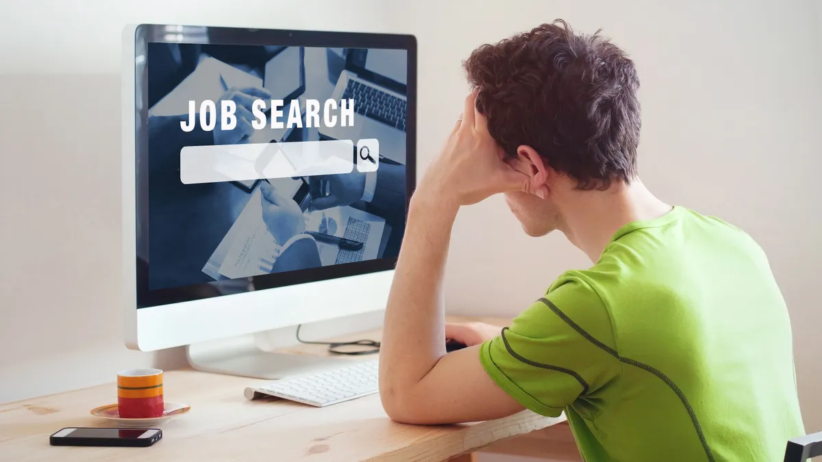 unemployment concept, job search on internet