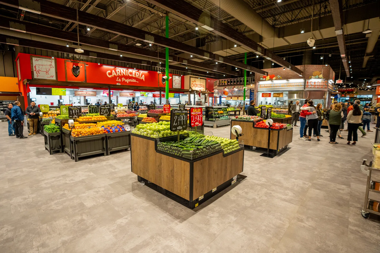 Interior of a grocery store.