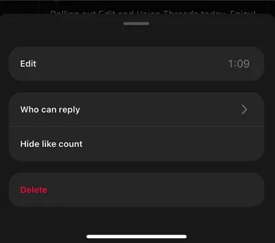 Threads edit button