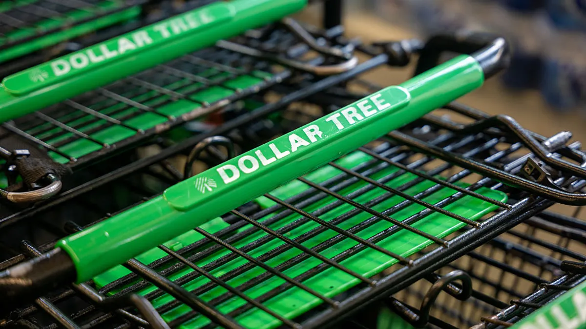 Close-up of shopping carts.