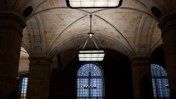 An interior view of the Federal Reserve Bank of New York.