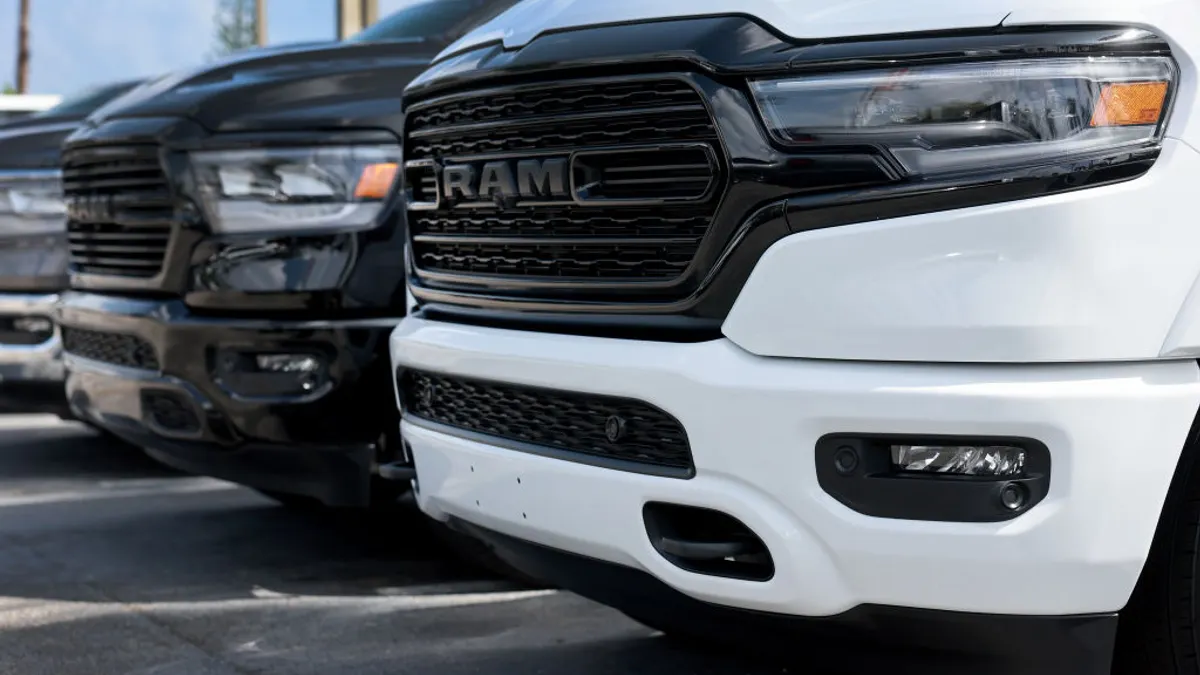 Ram trucks at dealership lot