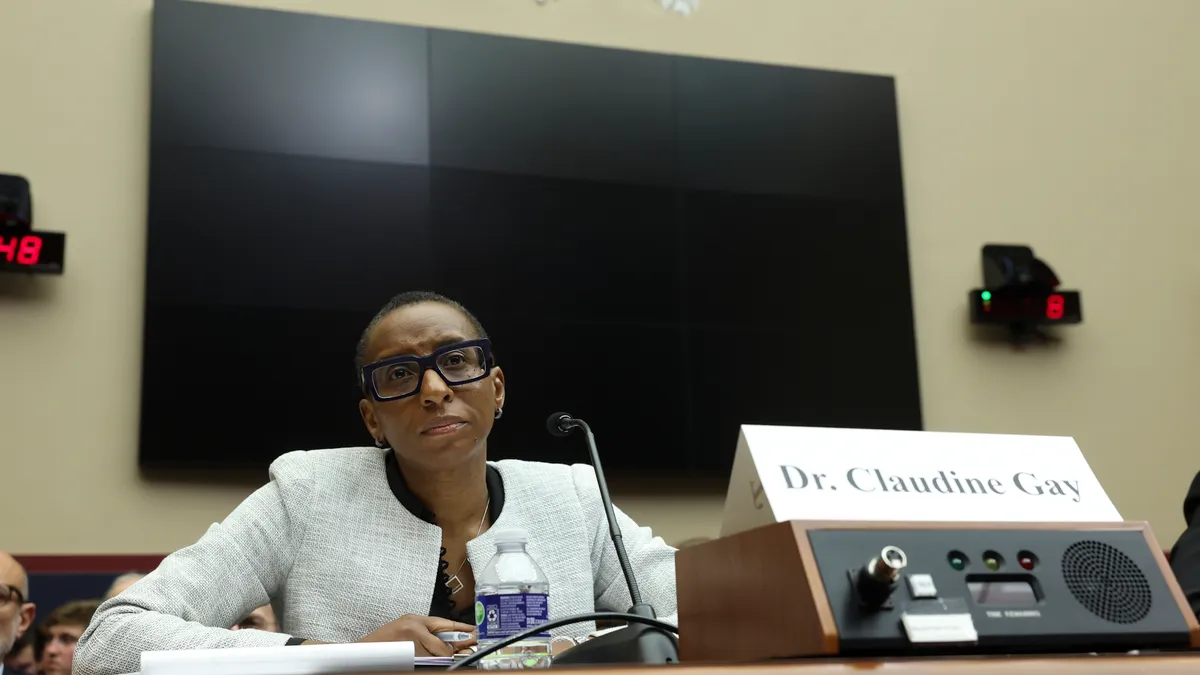 Claudine Gay testifies before a House committee.