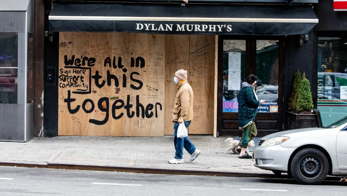 Restaurant in New York City during the coronavirus pandemic