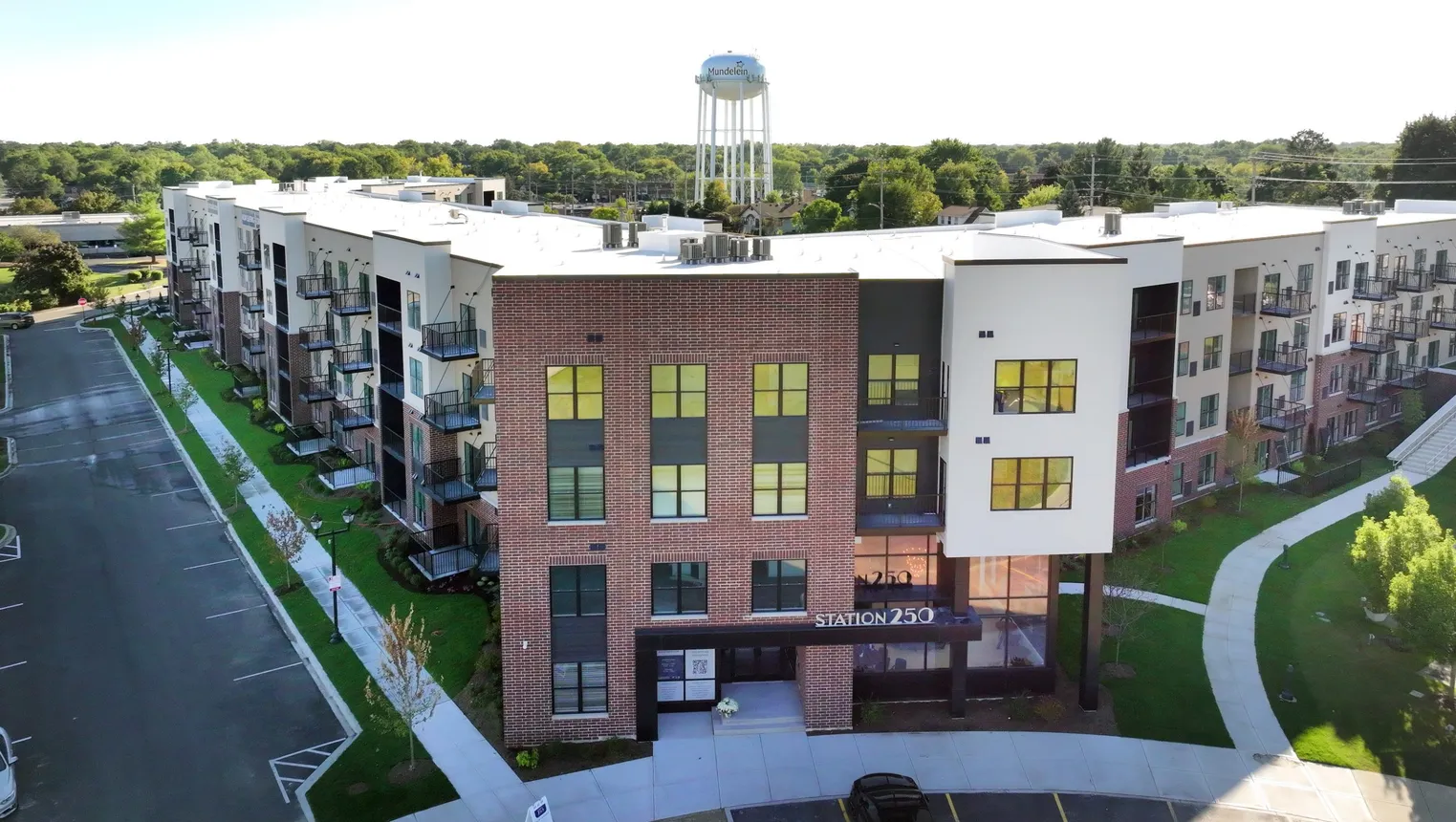 A mid-rise apartment building.