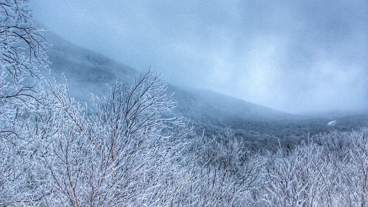 Frozen morning in the White Mountains in New Hampshire.