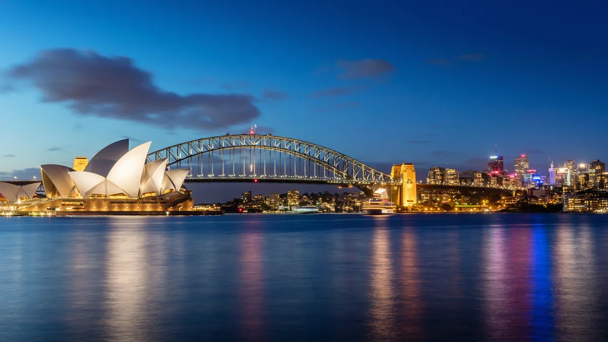 The Sydney, Australia, skyline.