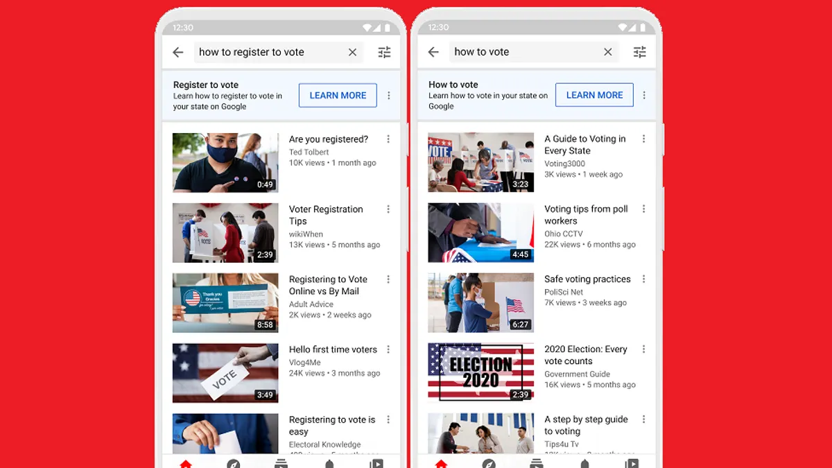 YouTube voter awareness prompts
