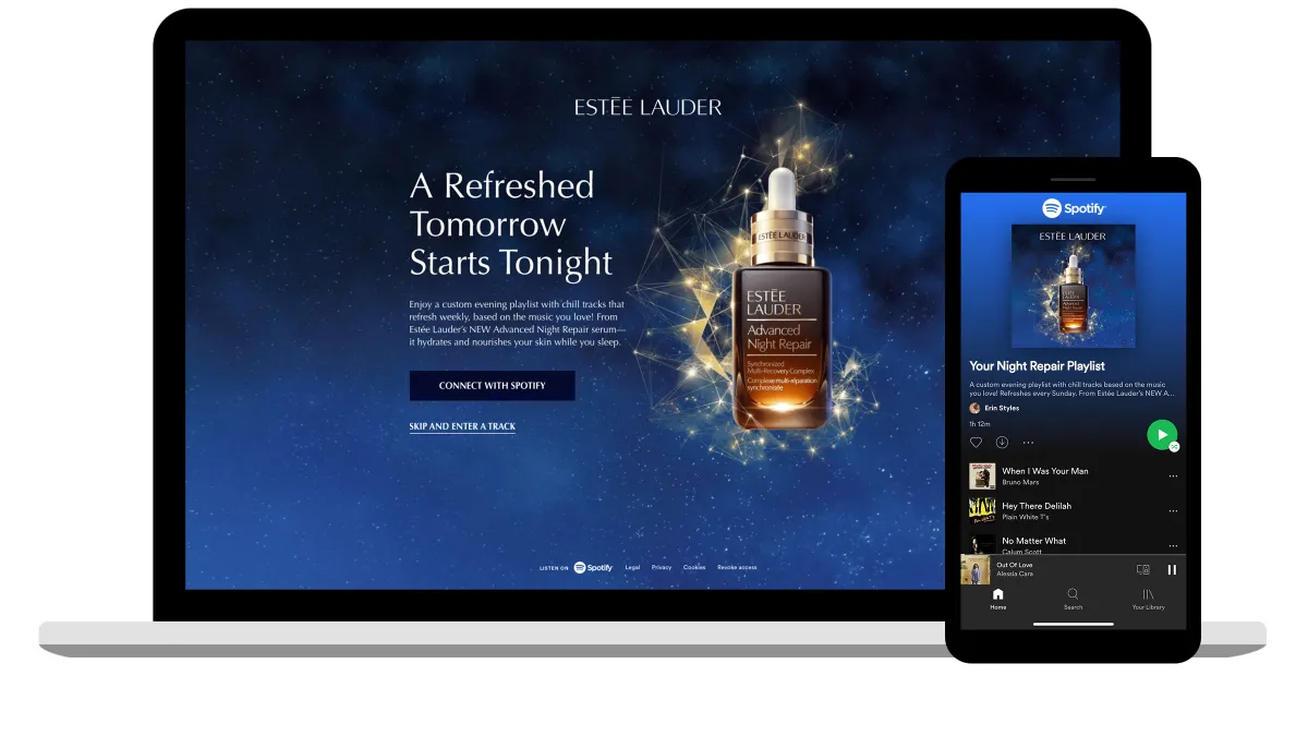 Estée Lauder lets Spotify listeners order product samples on Google Home