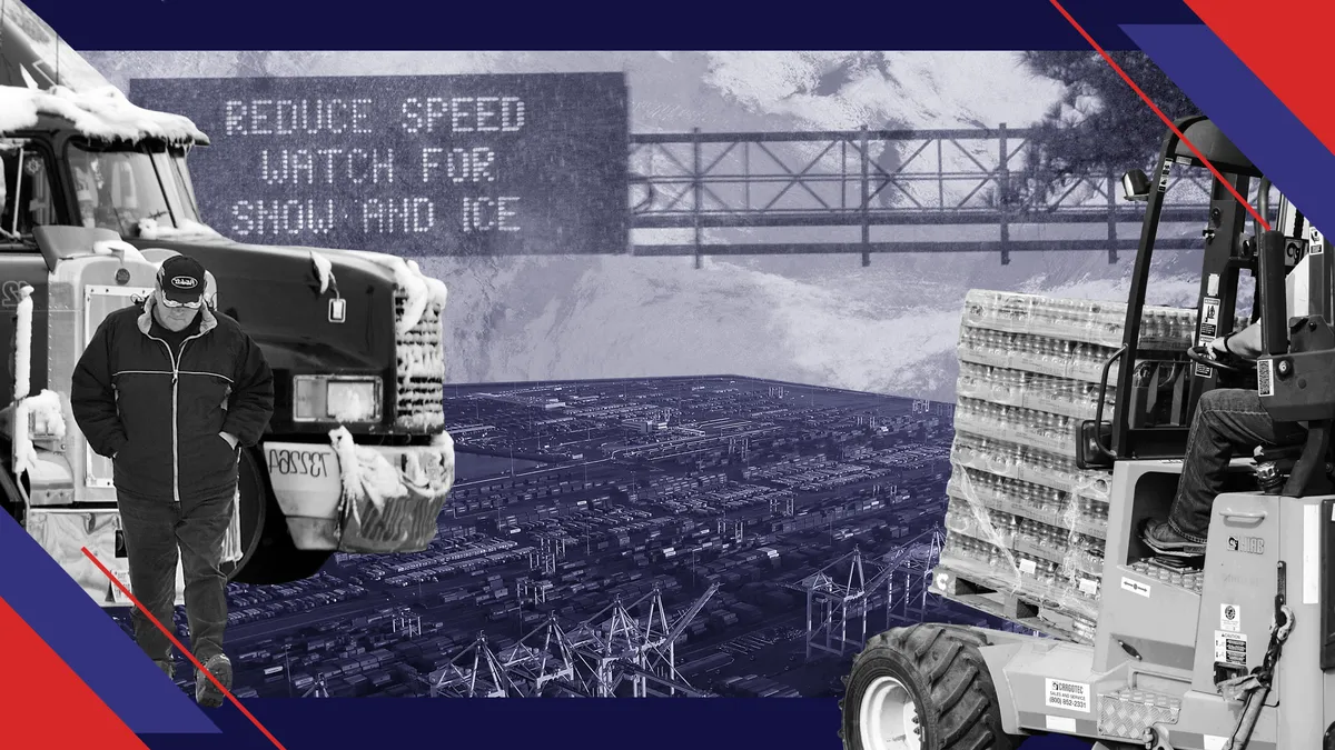 a collage for Supply Chain's and Transport's severe weather series