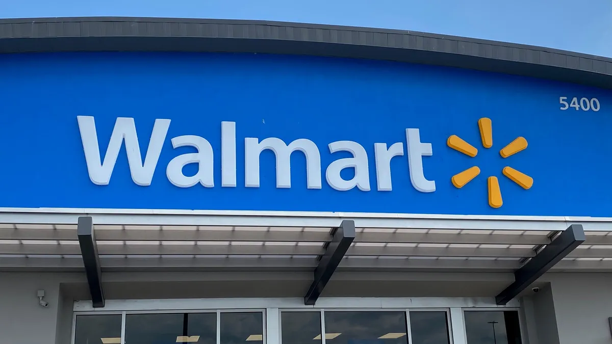 Walmart storefront sign.