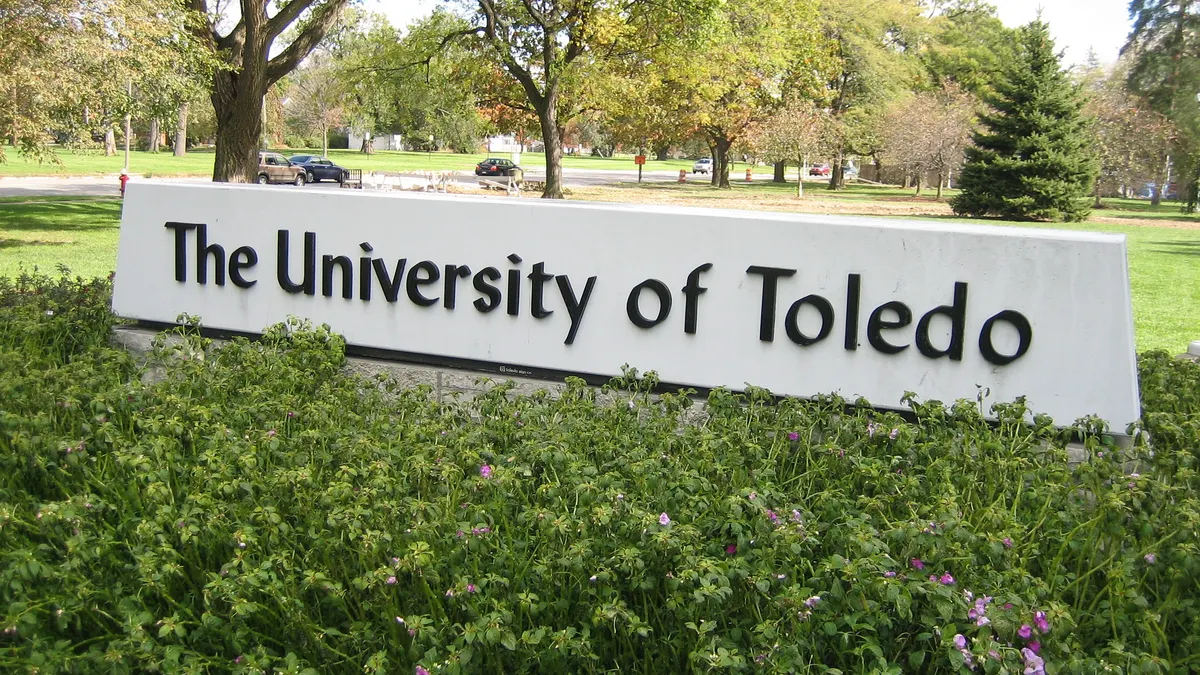 A sign at the University of Toledo