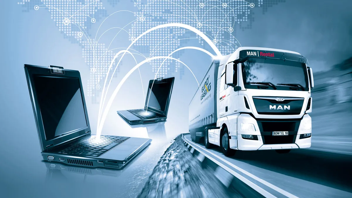 An illustration of trucking telematics.