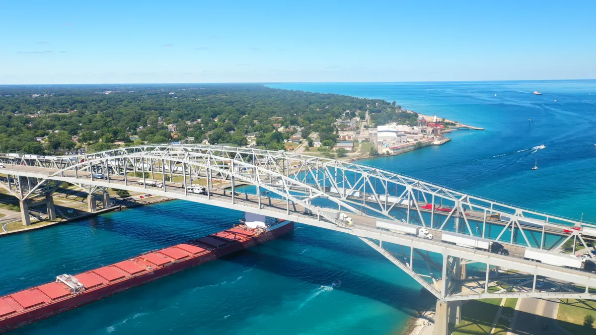 Canada bridge crossing border Sarnia Port Huron Michigan