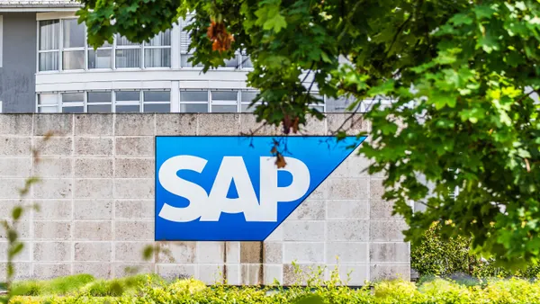 SAP logo is seen on an office building in Walldorf, Germany, on June 1, 2025.