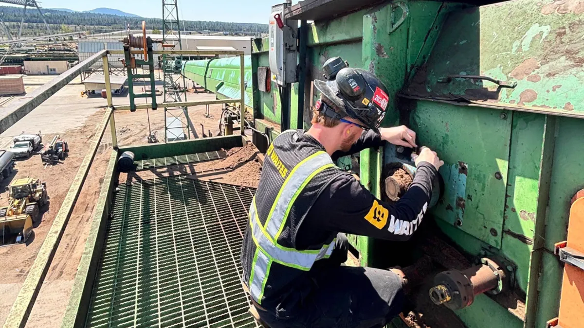 Utility working on site