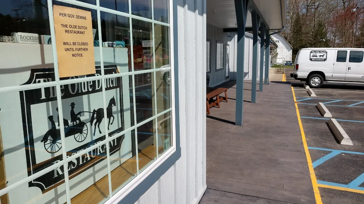 Olde Dutch Restaurant in Logan, Ohio, is closed until further notice due to the coronavirus pandemic.