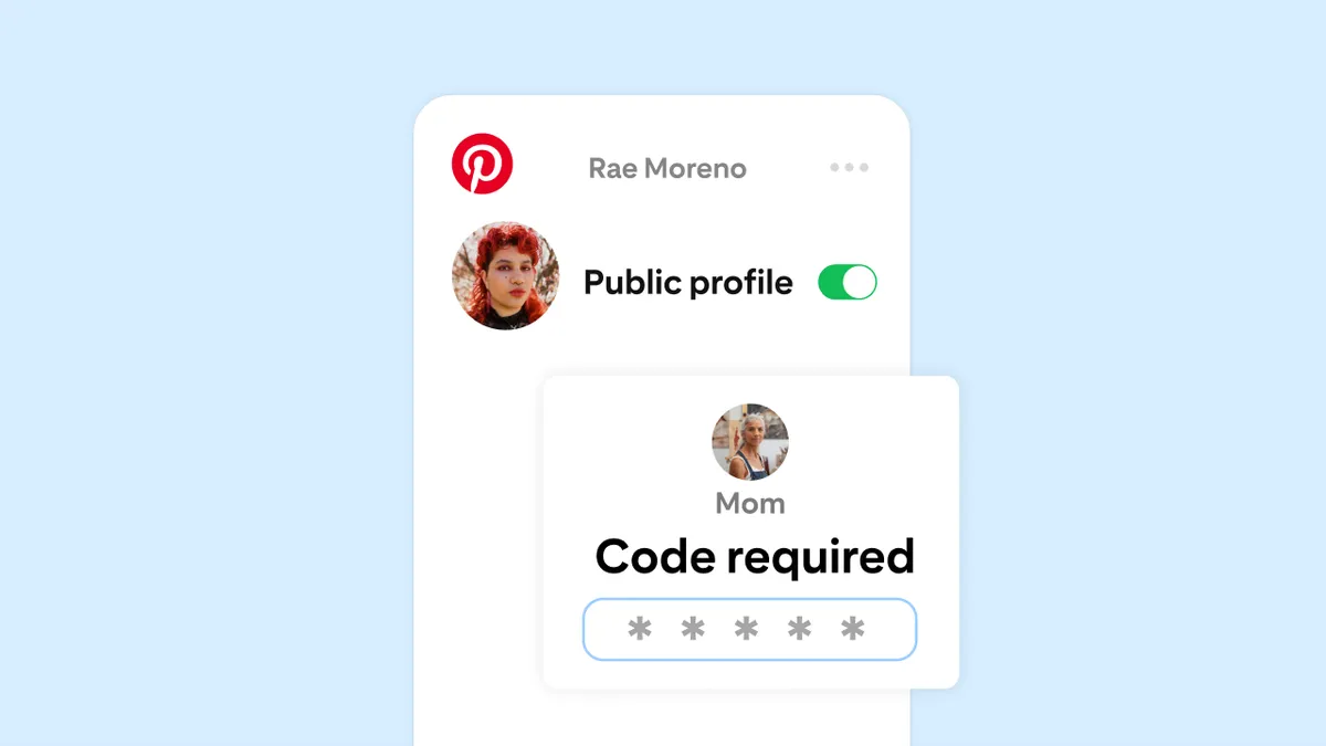 An image tied to Pinterest's announcement that it would be adding new safety protocols for its younger users, including parental control functions.