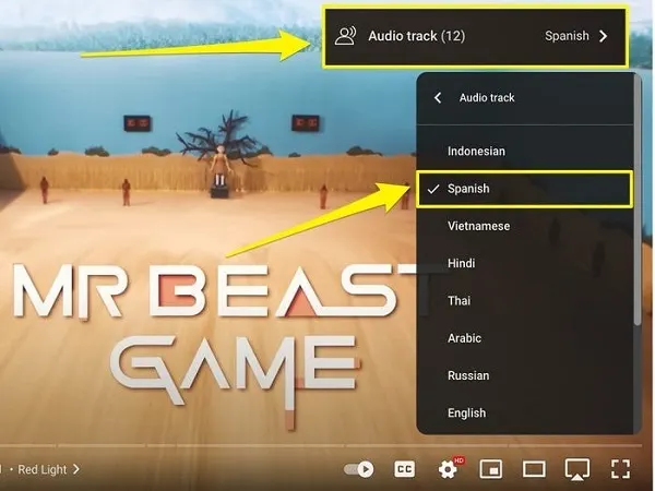 YouTube multi language audio