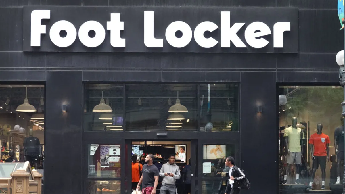 Signage that reads "Foot Locker" outside a store in Chicago, Illinois