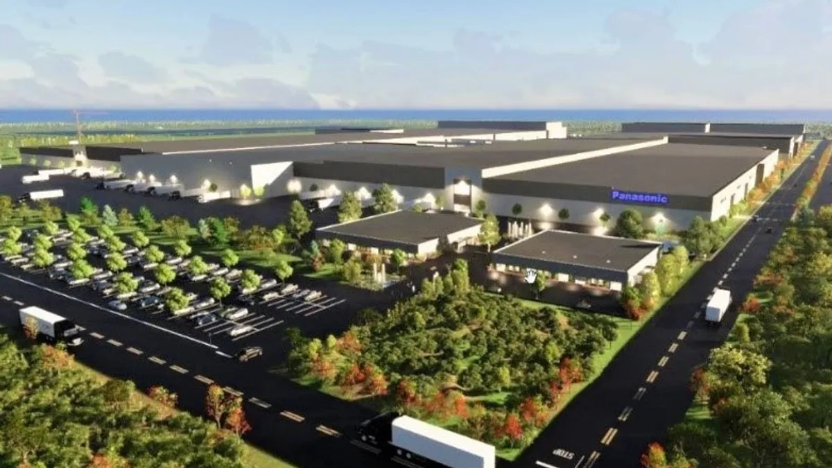 Rendering of the planned $4 billion Panasonic EV battery plant