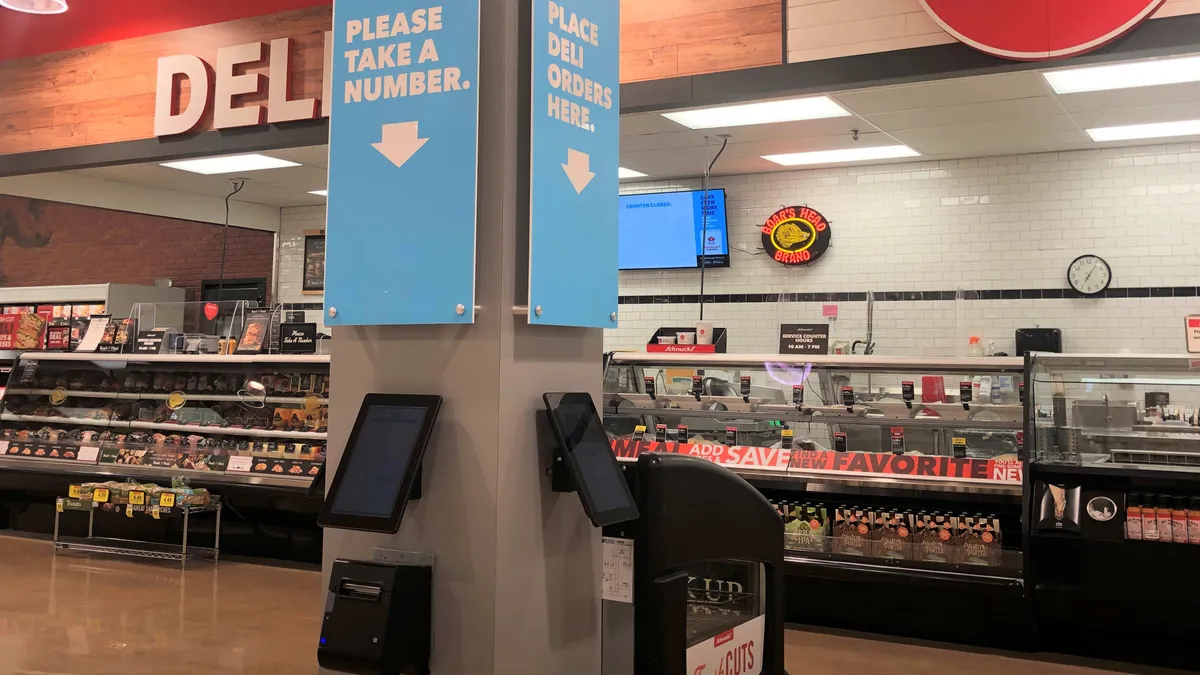 Self-service ordering kiosk at Schnucks supermarket