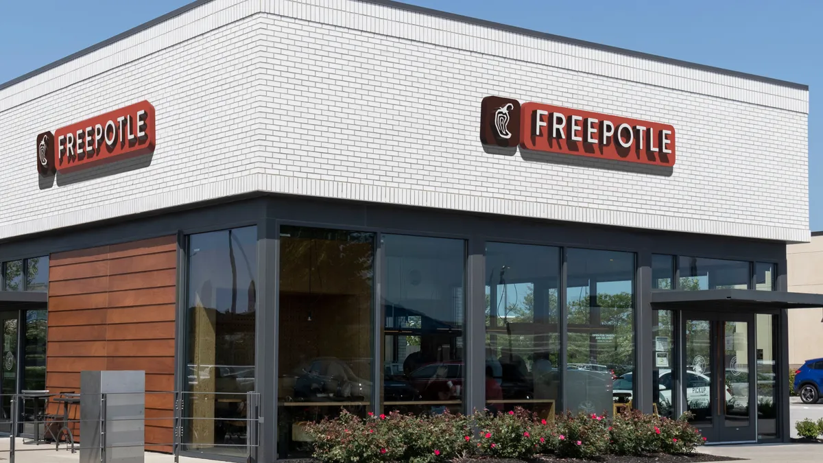 A Chipotle restaurant branded with the name Freepotle