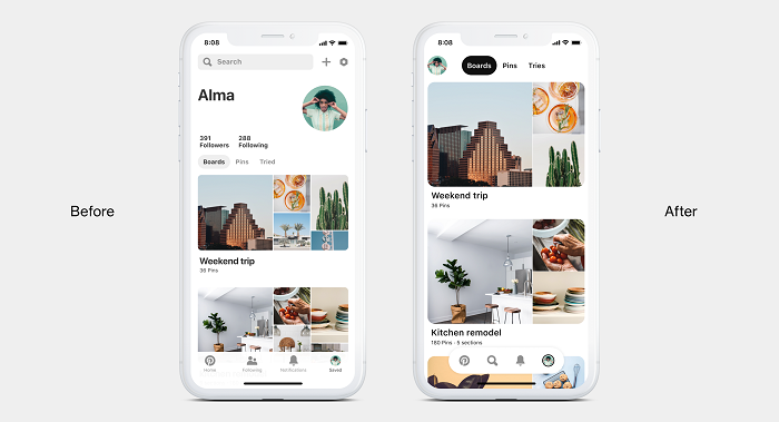 Pinterest update