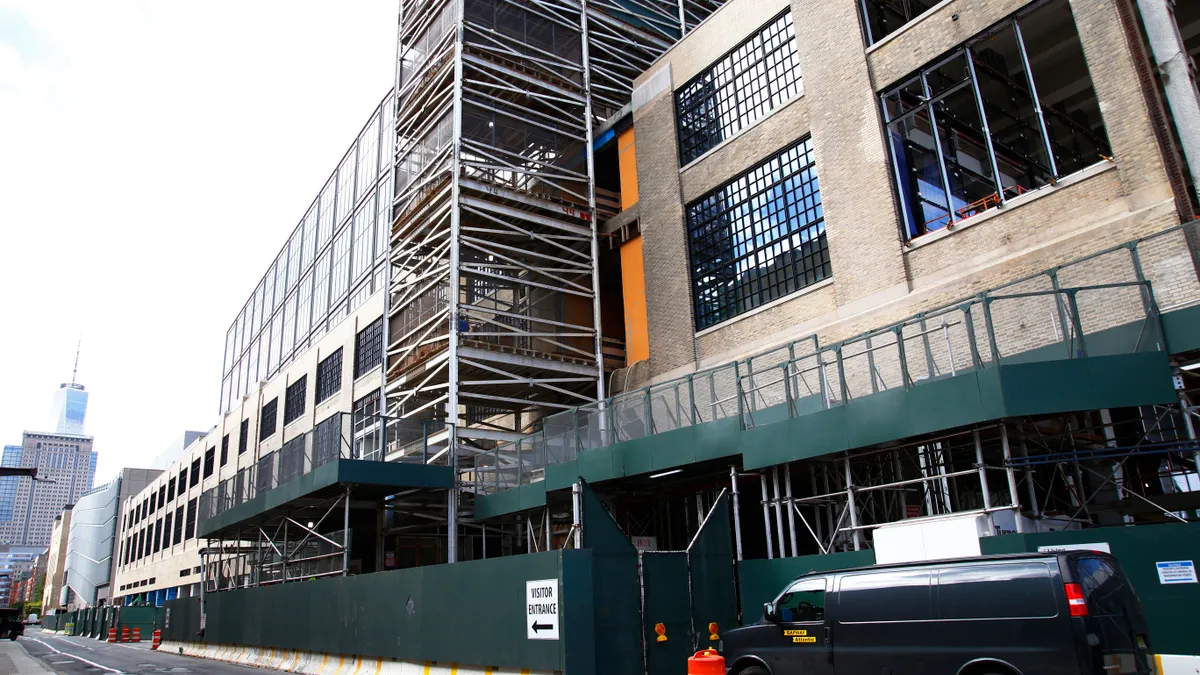 The 550 Washington Street office building is seen on September 21, 2021 in New York City.