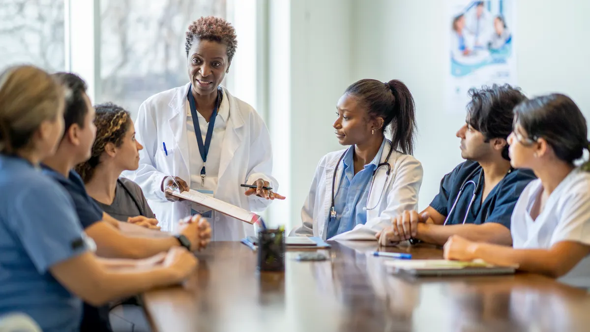 Doctors and nurses in a meeting