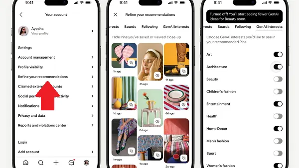 Pinterest AI content