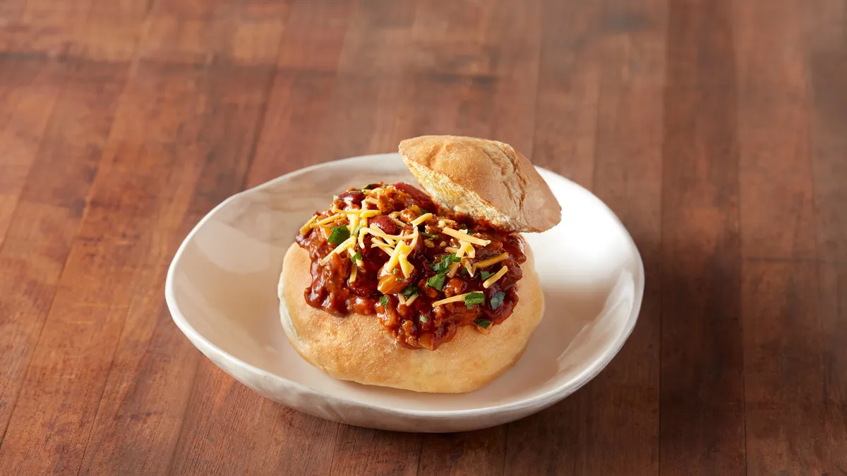 A photo of a chili bowl from Travel Center's of America's dinner menu.