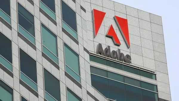 The Adobe logo is displayed on the side of the Adobe Systems headquarters January 15, 2010 in San Jose, California.
