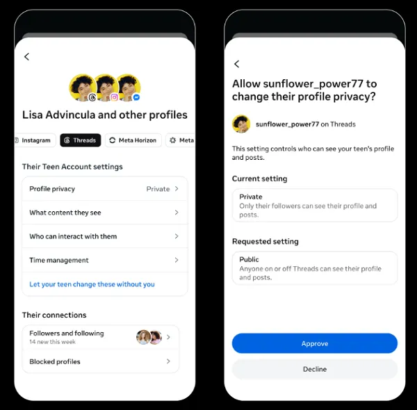 Threads parental controls